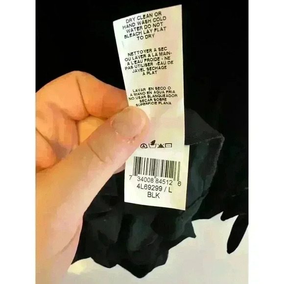 Karen Kane Womens Velvet Sheath Dress V-Neck with Bow Sleeves size Large - Picture 8 of 8